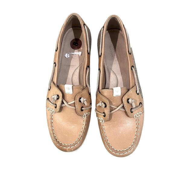 Sperry Top-Sider Boat Shoes Womens Size 8M Tan Leather Mesh Angelfish STS96864 - Picture 5 of 12